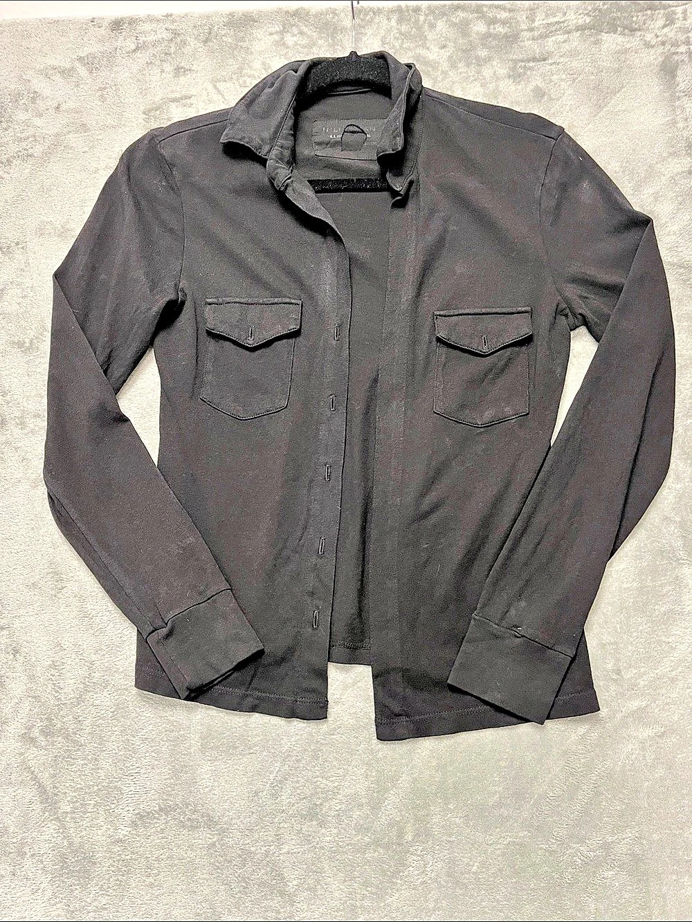 Nili Lotan S Field Shirt Utility Jacket in Black